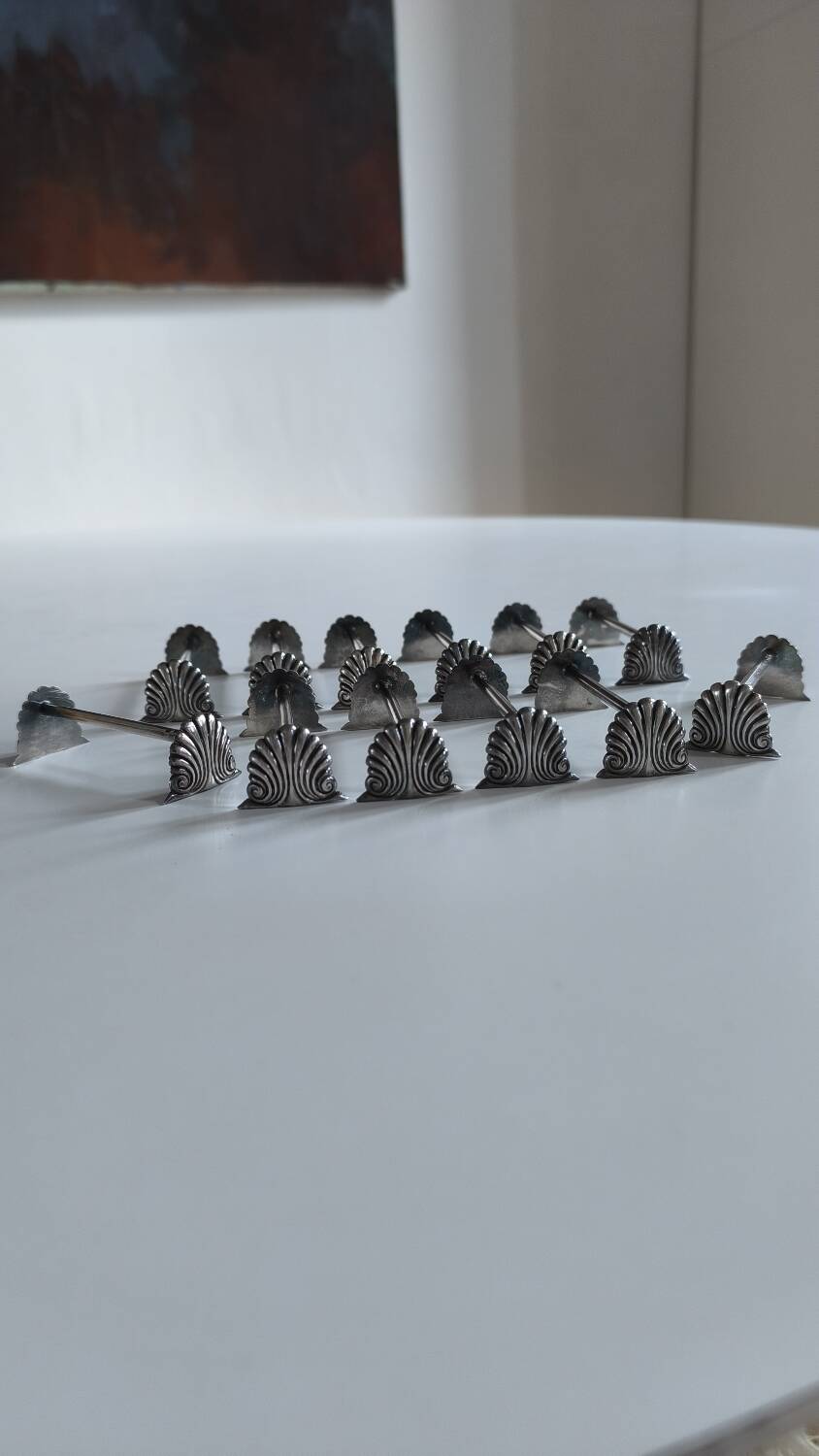 Set of 12 solid silver knife holders