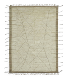 Handwoven Turkish Rustic 206 cm x 295 cm Beige Wool Carpet