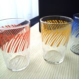 4 vintage screen-printed Gondolo glasses