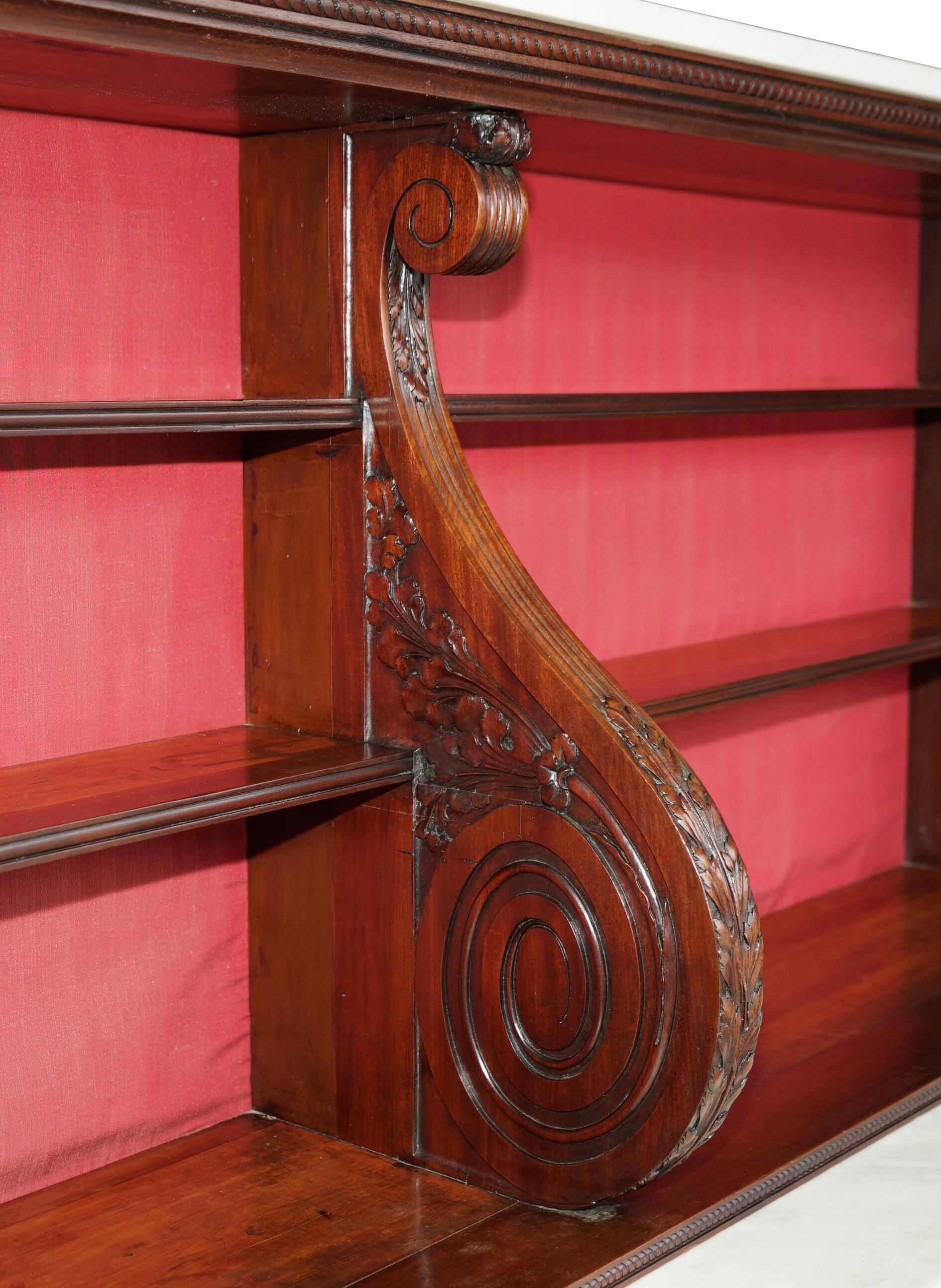 Monumental antique buffet in rosewood Regency with Italian marble.