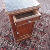 Louis Philippe style bedside table with black marble top