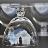 Series of 6 Art Deco crystal wine glasses from Baccarat model Gilbert