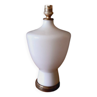 Vintage 50s Lamp Base in White Opaline