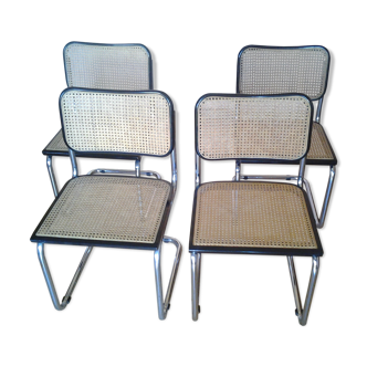 Series of 4 chairs model cesca B 32 Marcel Breuer