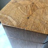 Jewelry box french craft work vintage 60 oak blond lily flower