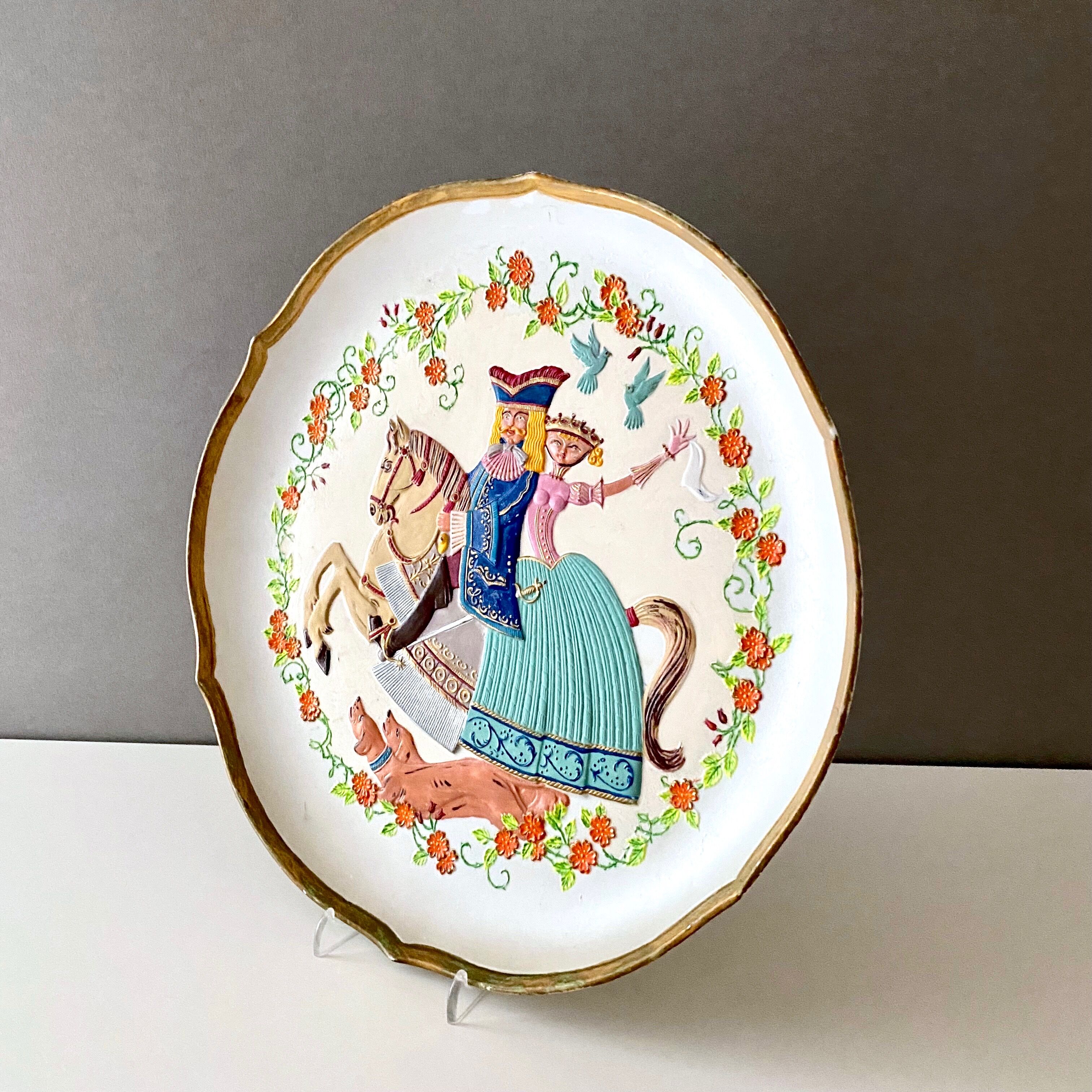 Kaiser Porcelain wall plate, hand-painted plate, fairy tale, wall decoration.