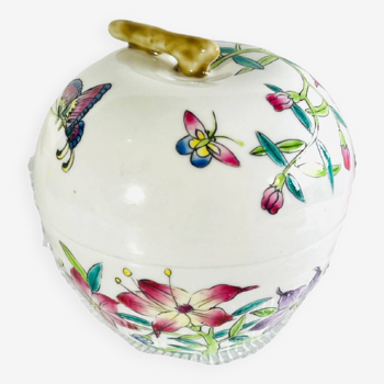 Bonbonnière asiatique en porcelaine émaillée Qing Tongzhi peint à la main 1862- 1874.