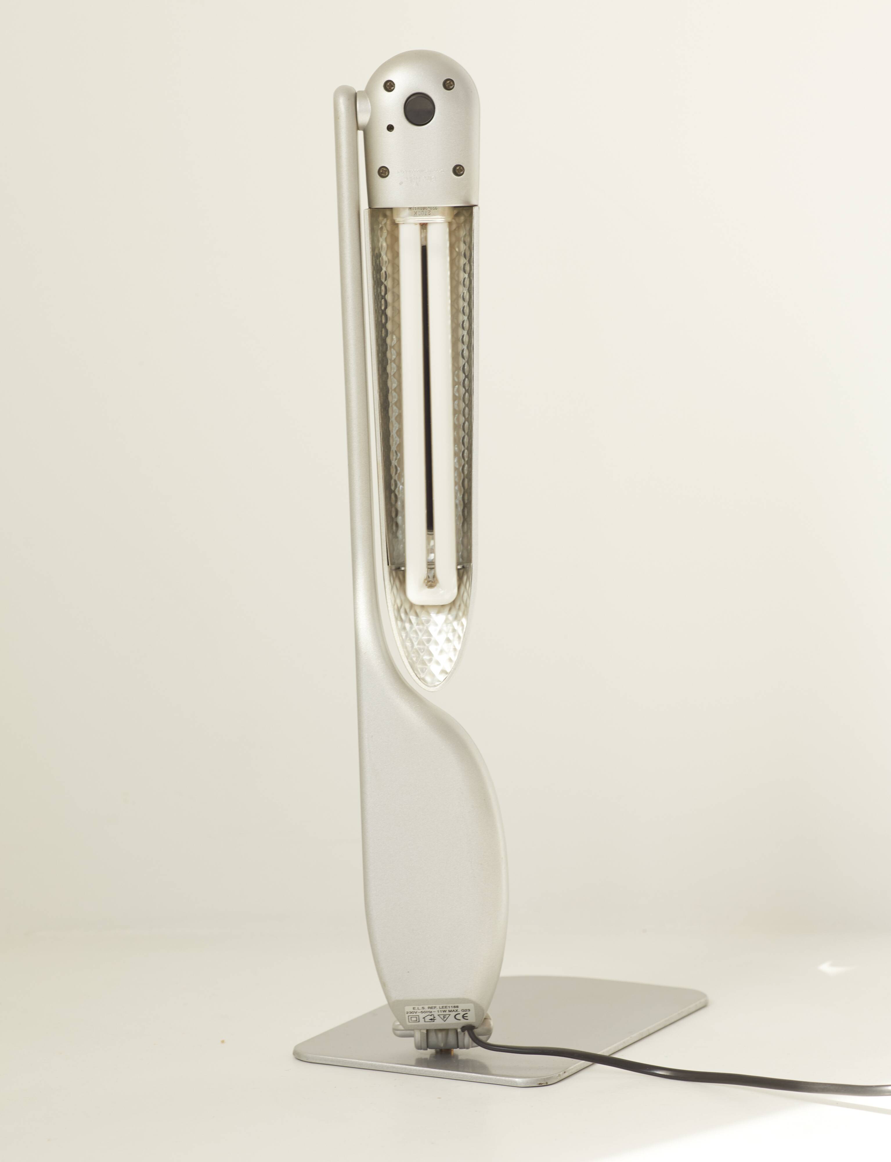 Post-modern gray lamp design Philippe Michel vintage Circa 1980