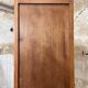 Solid wood display cabinet.