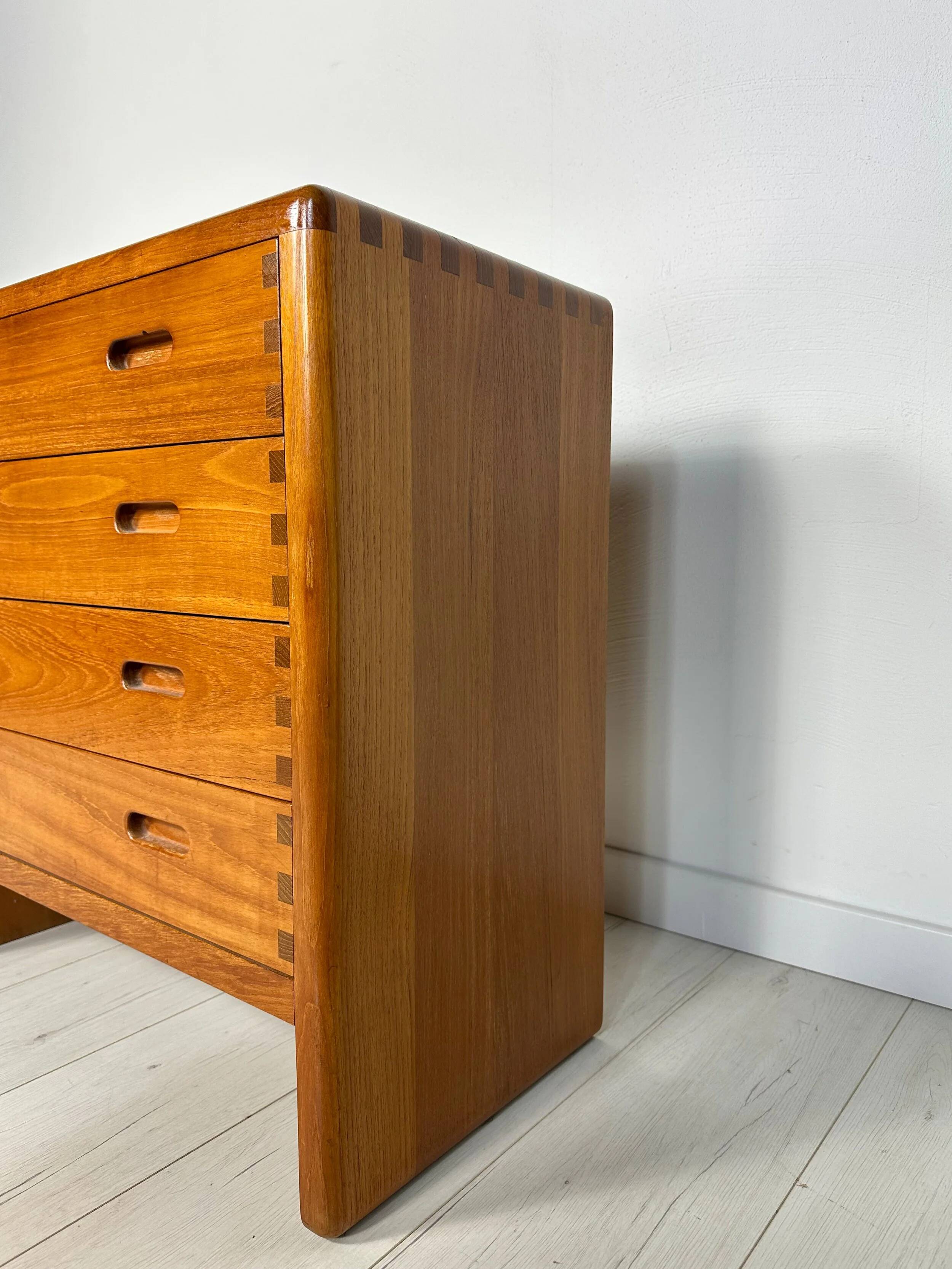 1960s Vintage Danish Teak Dresser Chest of Drawers by Niels Bach