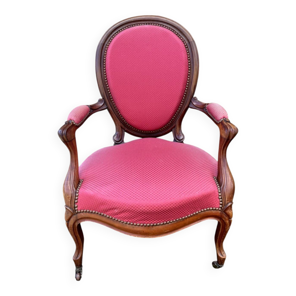 Fauteuil médaillon Louis Philippe, vintage, fin XIXème s, début XXème s.