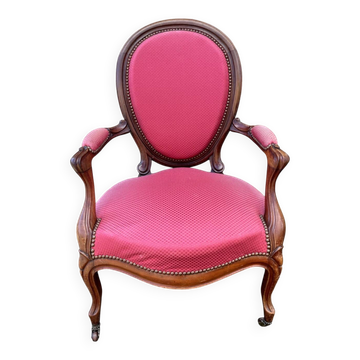 Fauteuil médaillon Louis Philippe, vintage, fin XIXème s, début XXème s.