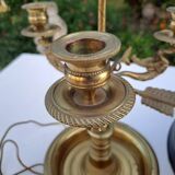 Empire style bouillotte lamp in bronze and sheet metal