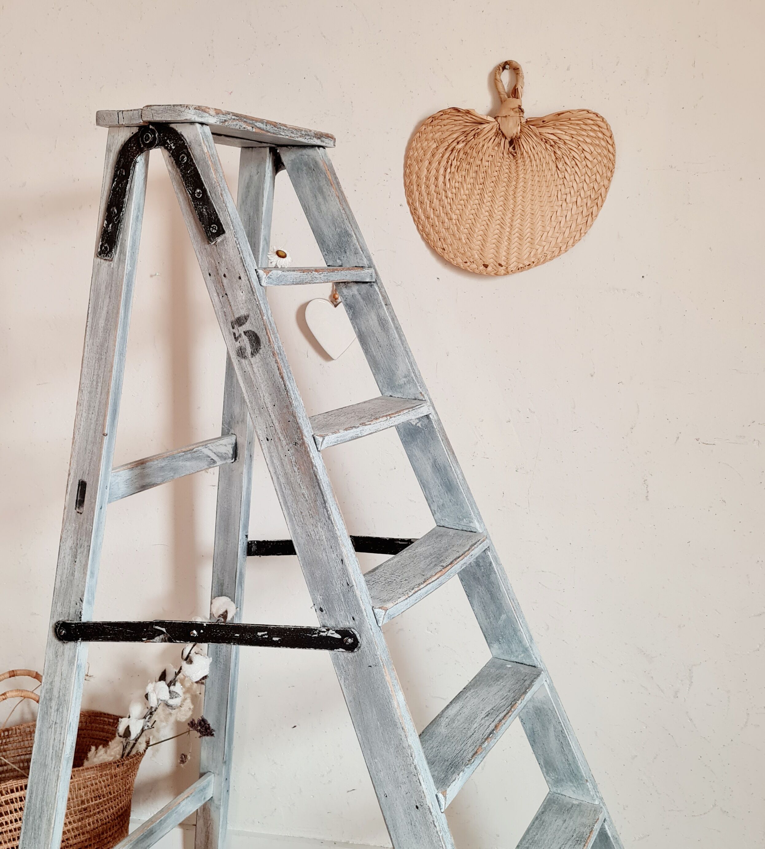 Old wooden stepladder