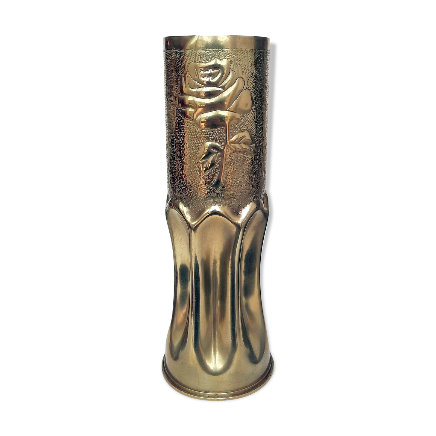 Bronze Vase - Hairy Crafts of World War 1 - Shell Casing Decorated Pink