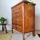 Antique Louis XV style walnut burl commode – 4 drawers – Marquetry