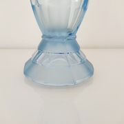 Vase art déco verre bleuté