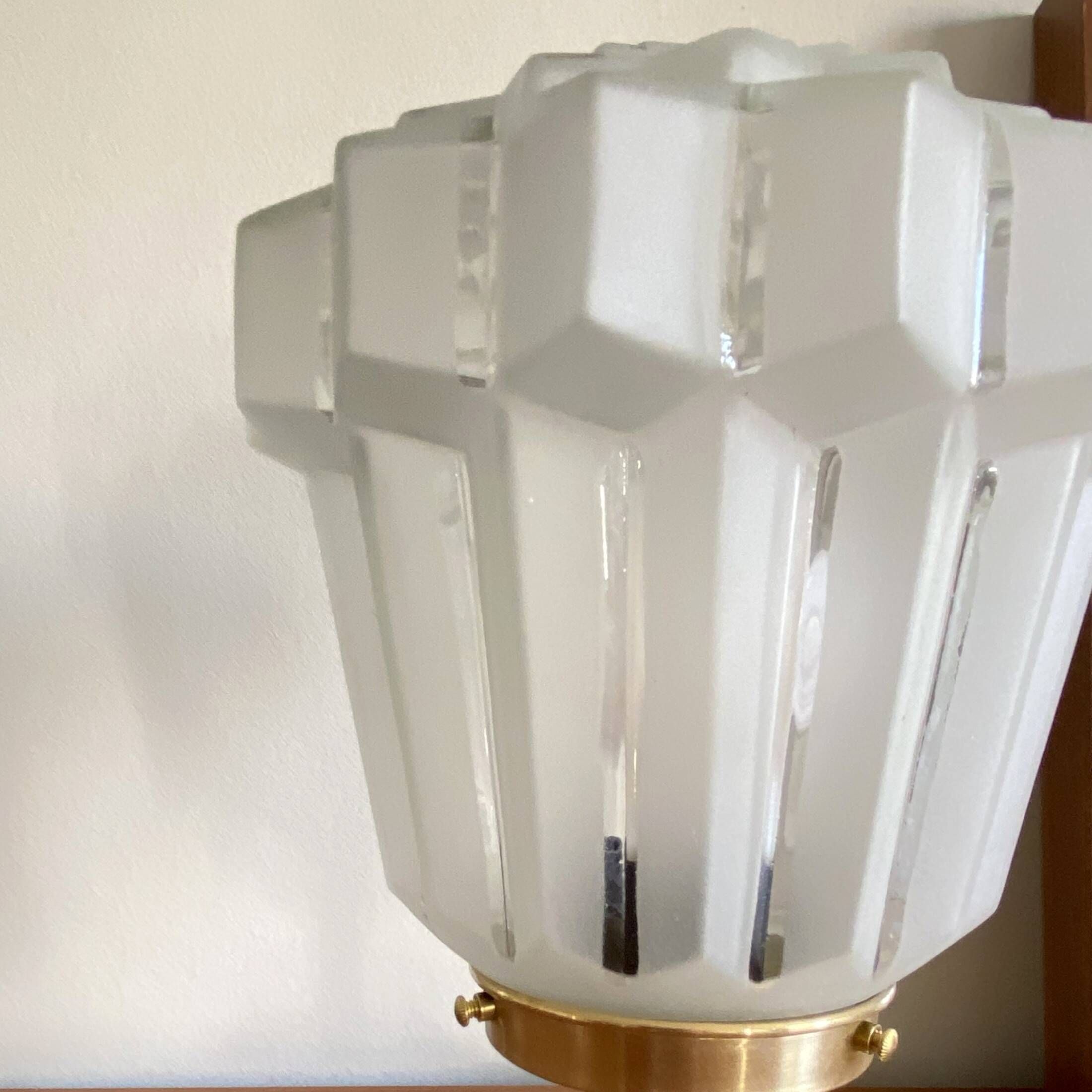 Art deco skyscraper glass globe table lamp and brass foot vintage decoration LAMP-7244