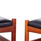 4 Tabourets Danois en teck et cuir noir modèle 40 par Hugo Farndsen 1960.