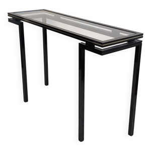 Magnifique console design signée Pierre Vandel Paris 1970'S noir laqué
