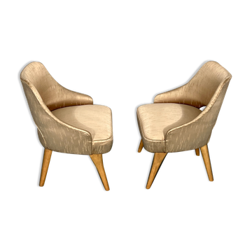Italian Mid-Century bedroom chairs from 50s. Set of two