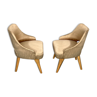 Italian Mid-Century bedroom chairs from 50s. Set of two