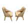 Italian Mid-Century bedroom chairs from 50s. Set of two