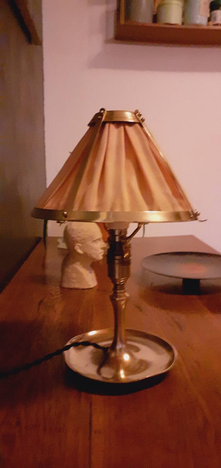 Lamp, Art Nouveau pocket, bronze noodle
