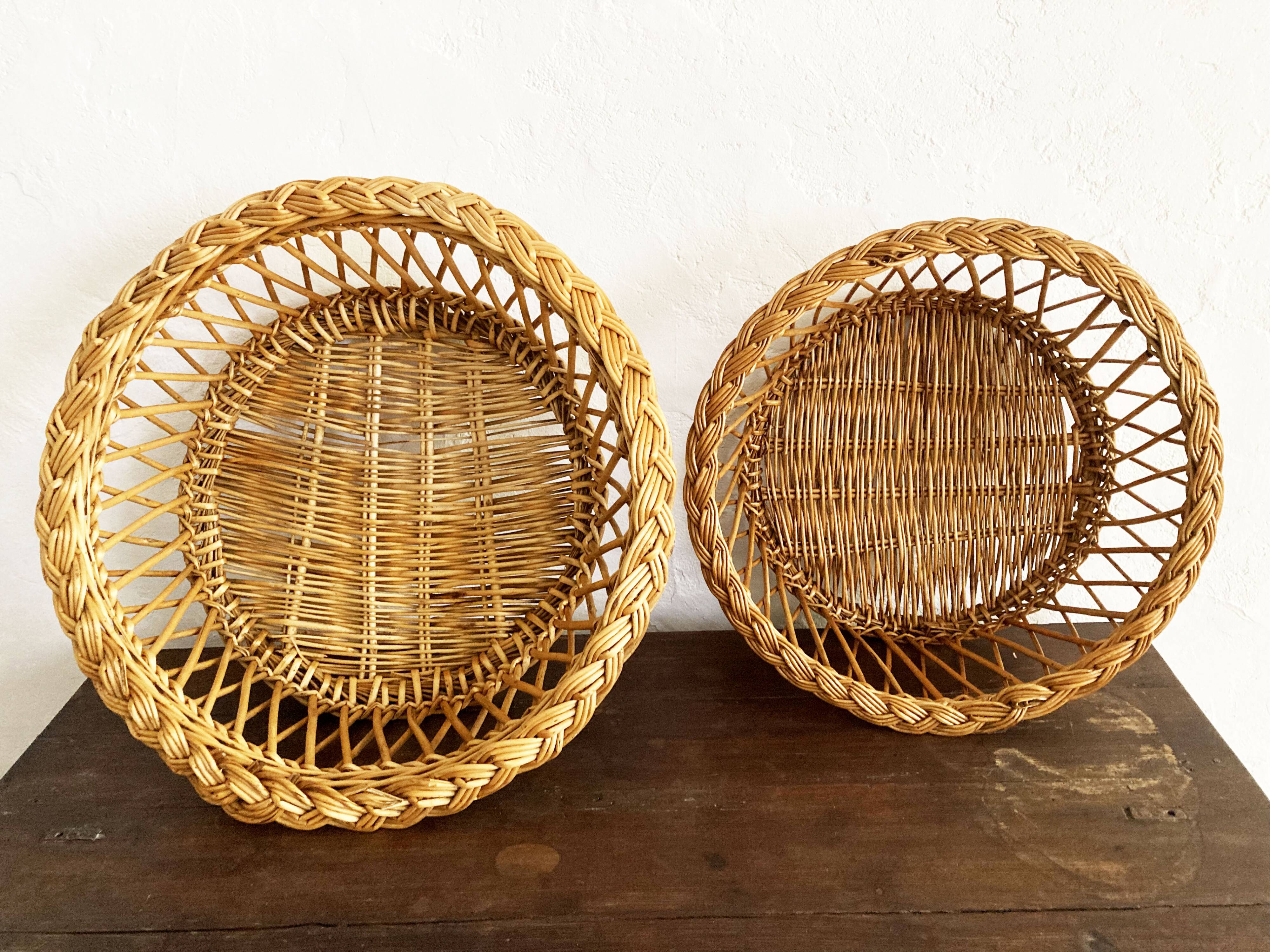 Duo of wicker baskets