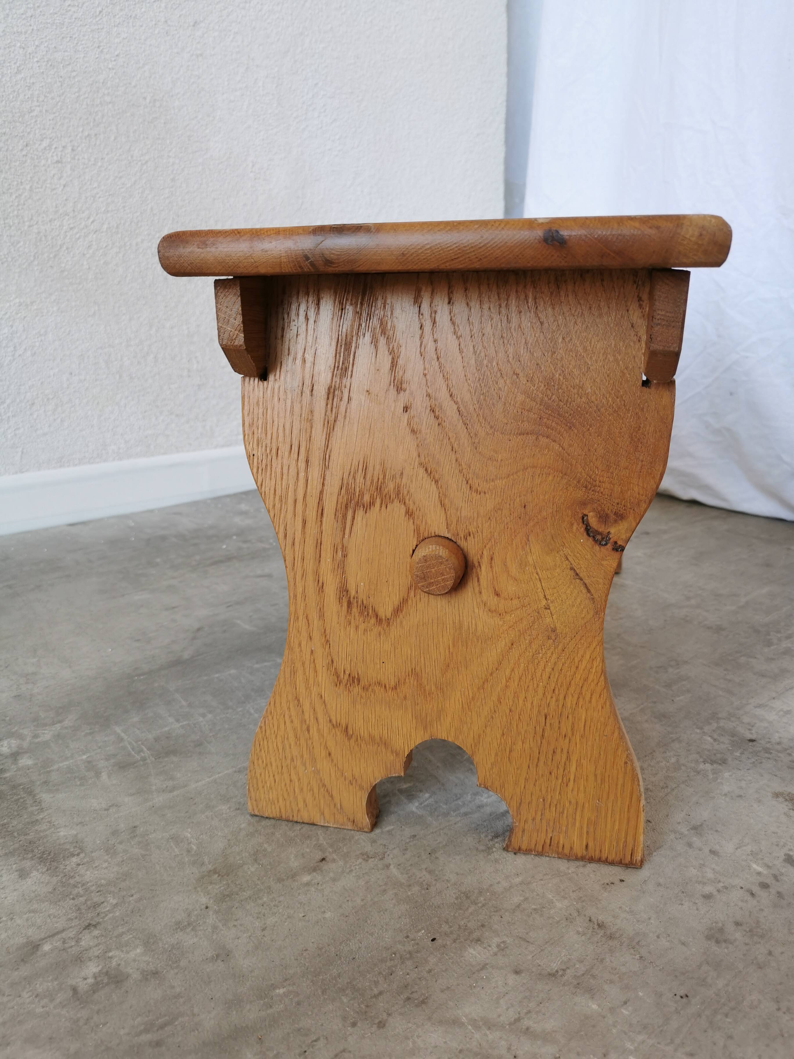 Vintage Wooden Footstool: Handcrafted Yugoslavian Pruchka, 1960s