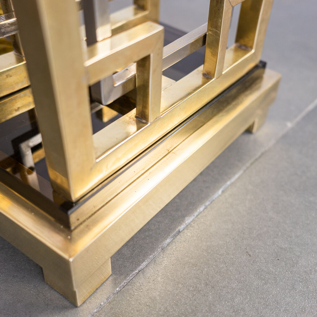 Golden metal table lamp from the 70s