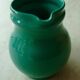 Green/duck blue ceramic milk jug