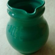 Green/duck blue ceramic milk jug
