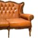 Louis XV padded leather sofa, baroque leather sofa
