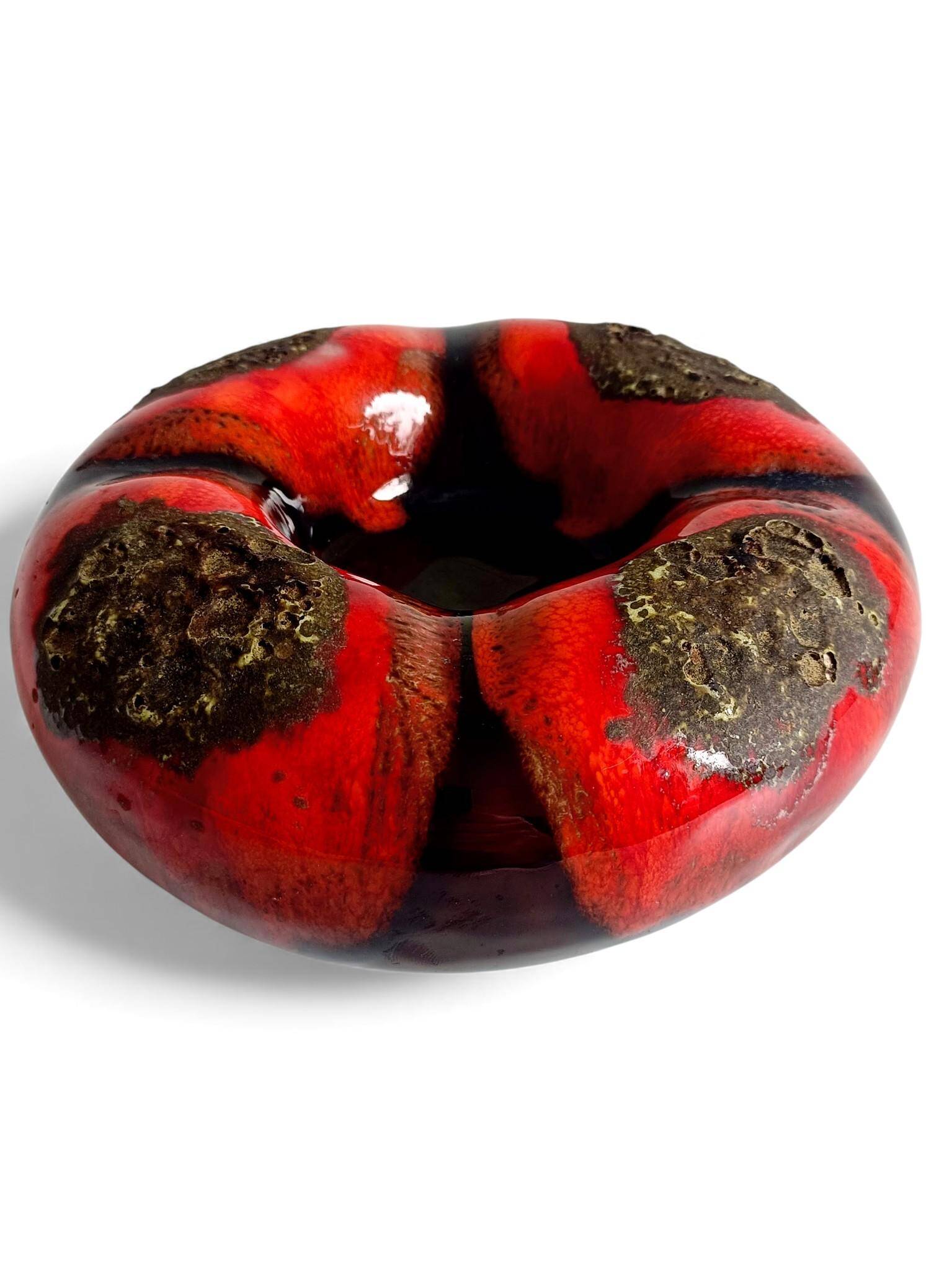 Sculptural Vallauris Ceramic Vide-Poche, Fat Lava Glaze, France, 1950s