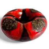 Sculptural Vallauris Ceramic Vide-Poche, Fat Lava Glaze, France, 1950s