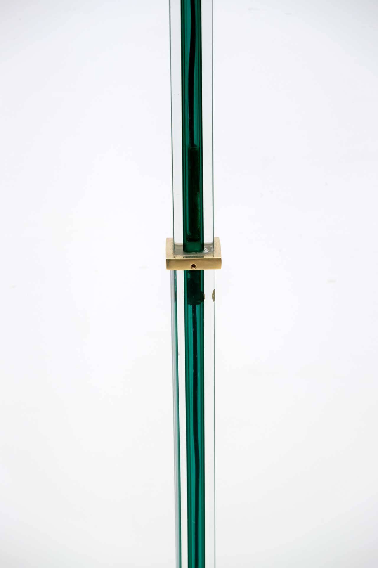 20st Century Venini Murano Glass "Tolboi" Floor Lamp in Green