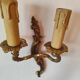 Pair of 19th century Louis XV style gilt bronze wall lights with 2 branches