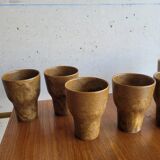 Set of 8 flared glasses in brown sandstone