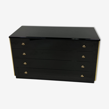 Commode laquée noire