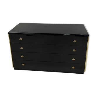 Black lacquered chest of drawers