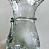 BIOT vase in transparent glass and cracked effect