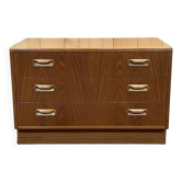 Commode basse 3 tiroirs de la marque GPlan en teck des années 70