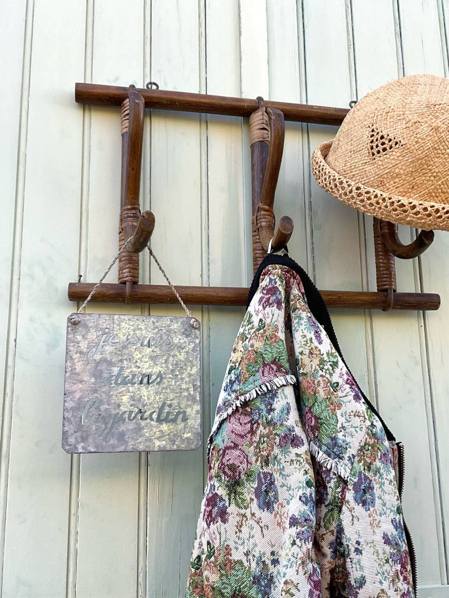 Vintage bamboo coat rack