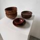 Antique walnut wooden bowls
