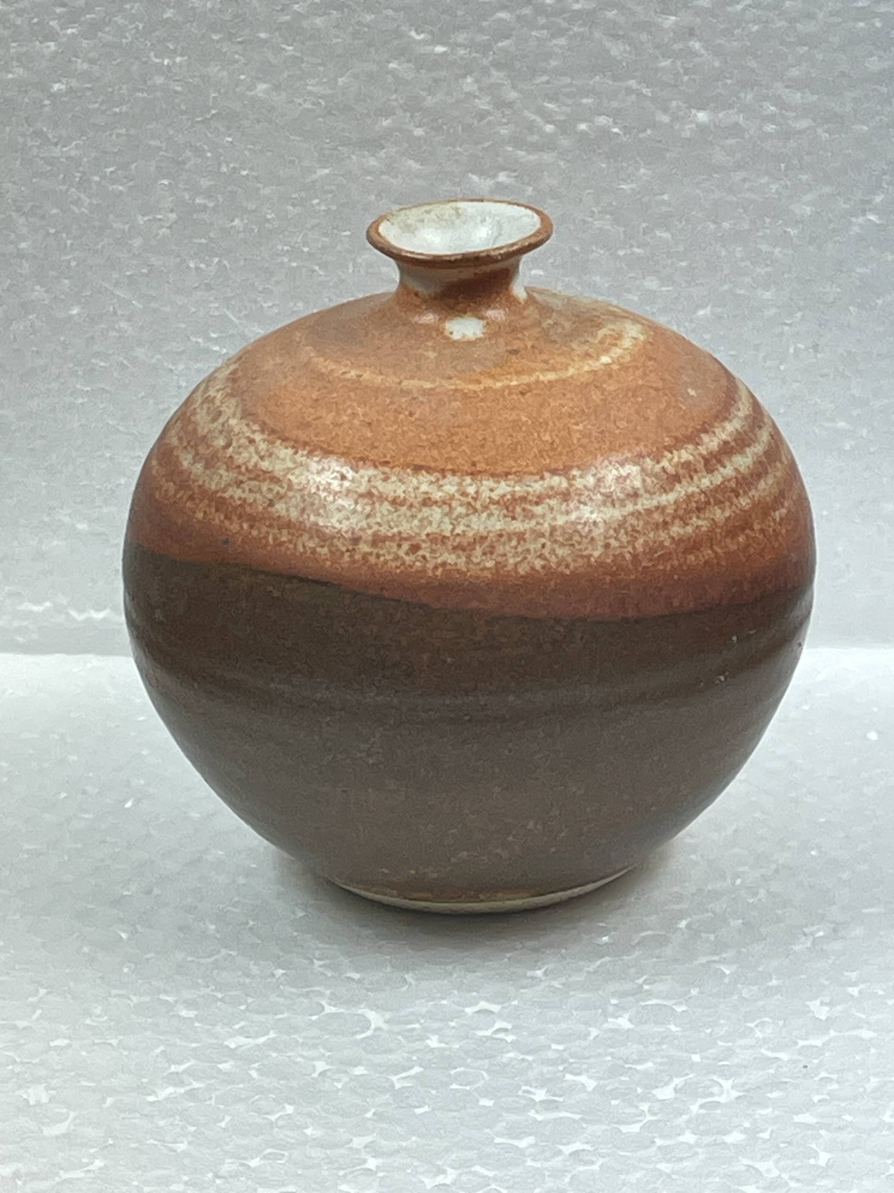 contemporary ceramic vintage soliflore ball vase 70" signature to identify