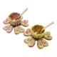 Salières fleurs en métal émaillé