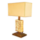 Vintage "Egyptomania" lamp in ceramic and patinated brass