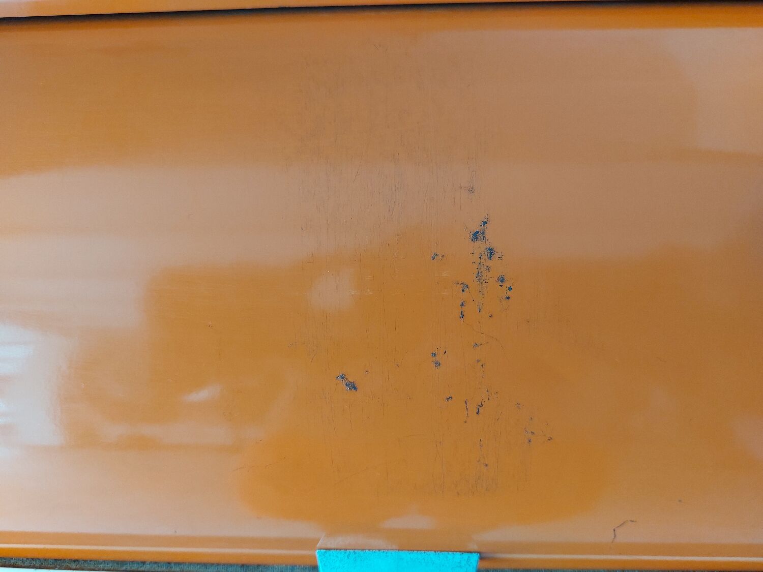 Vintage orange bread hutch