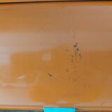 Vintage orange bread hutch